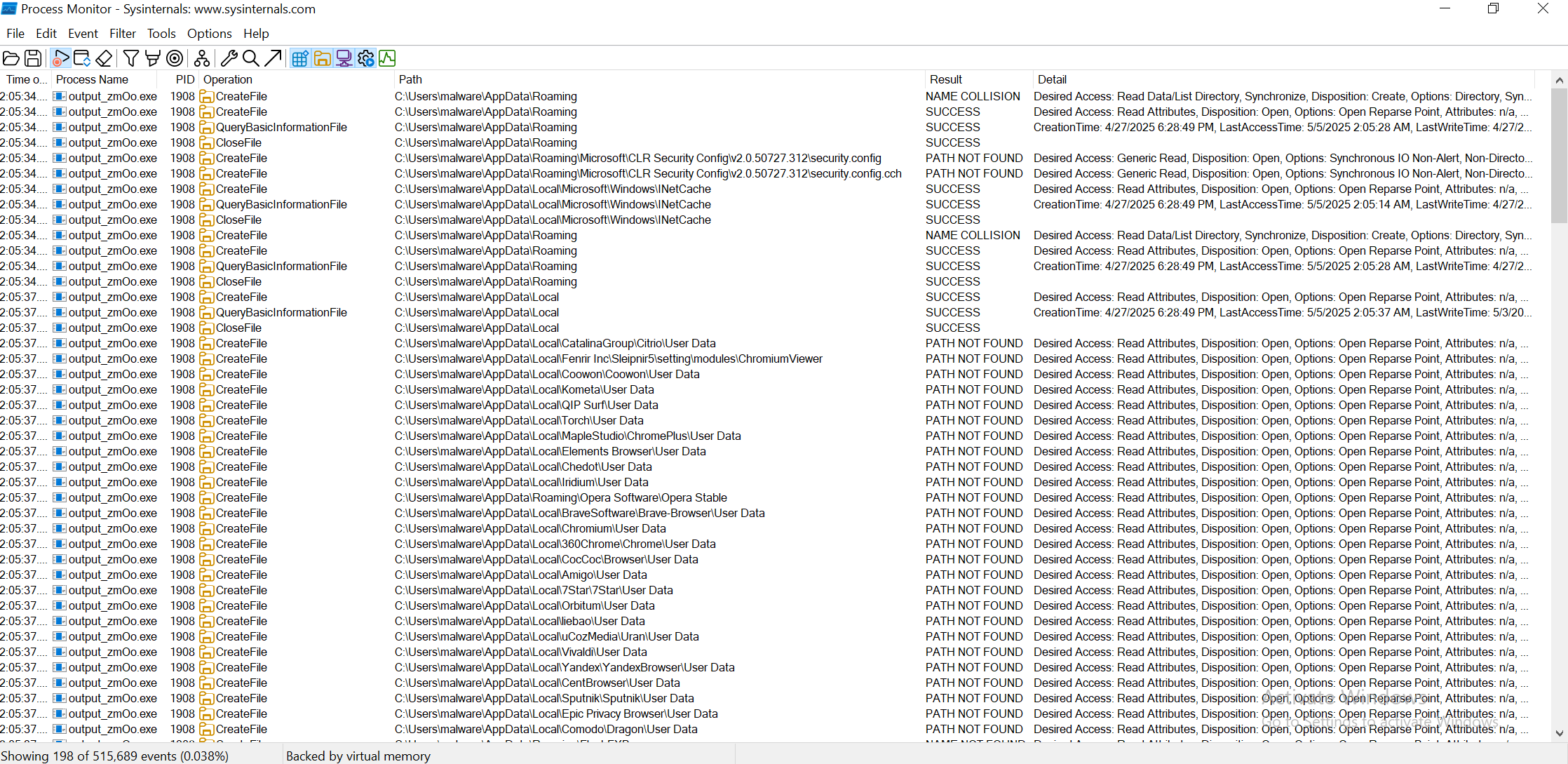 Procmon Files AppData 1