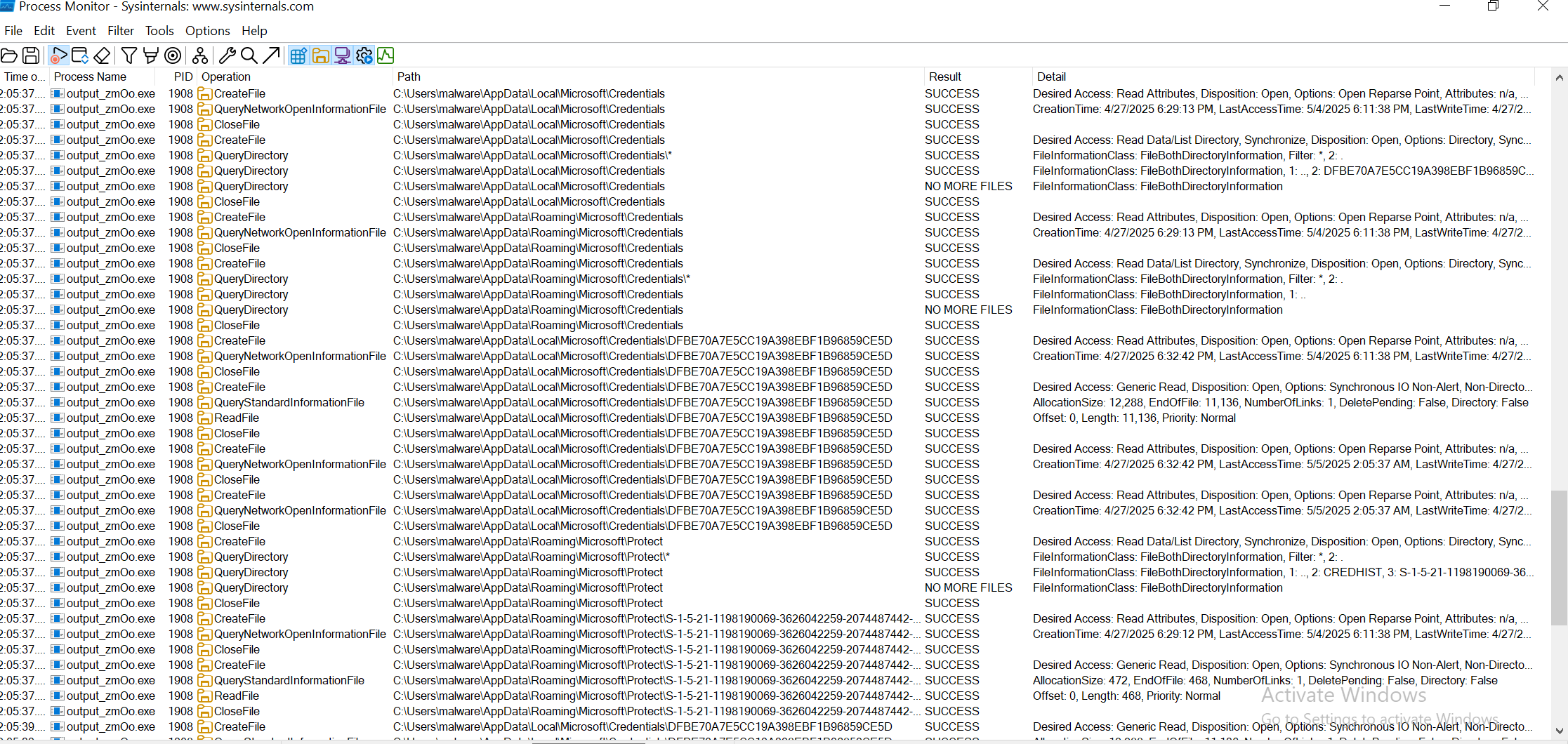Procmon Files AppData 4