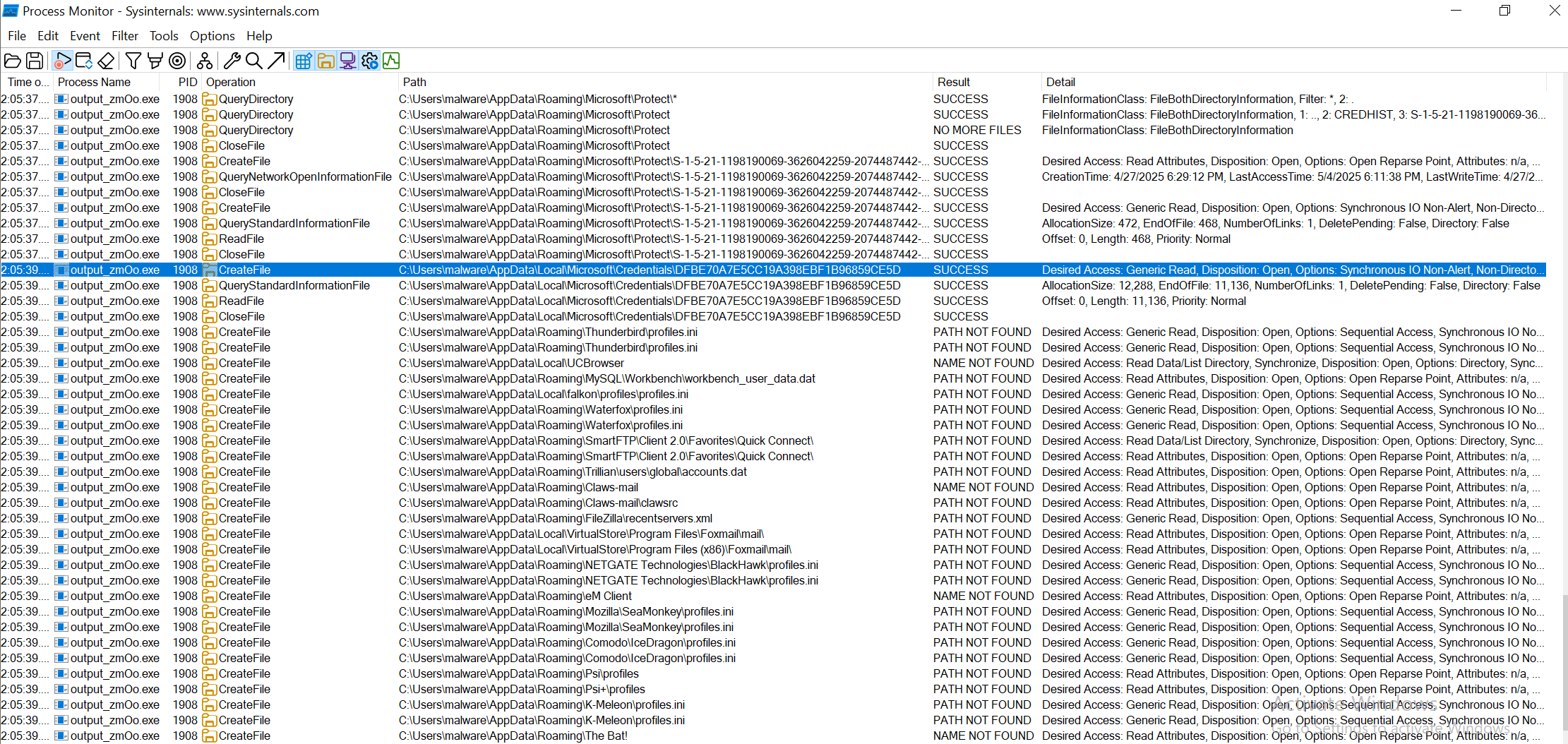 Procmon Files AppData 5