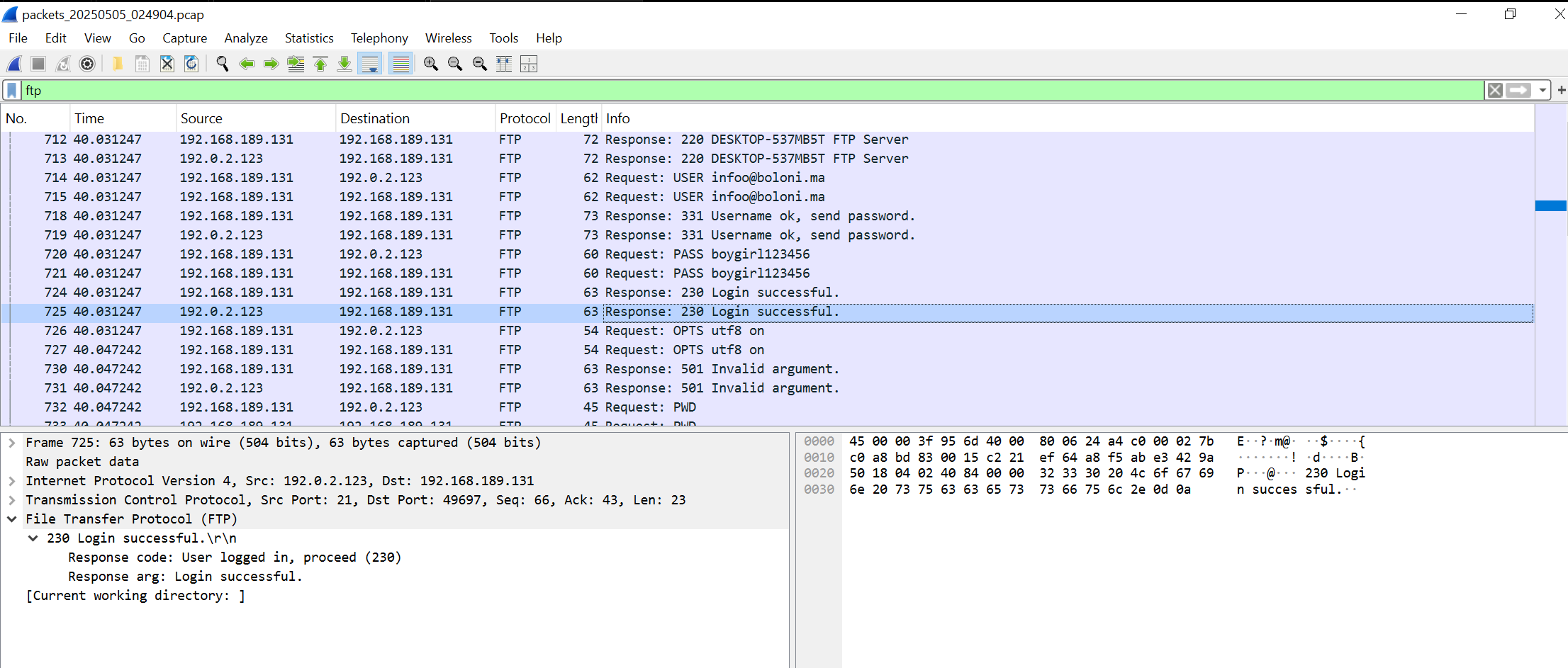 Wireshark FTP 1