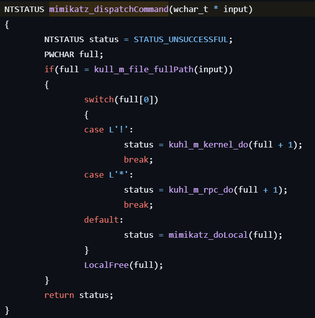 mimikatz_dispatchCommand