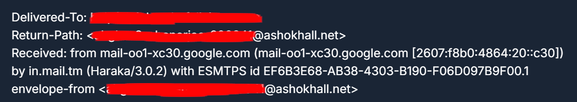 Spam Email Header