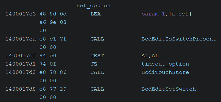 bcdedit-disasm-set-option