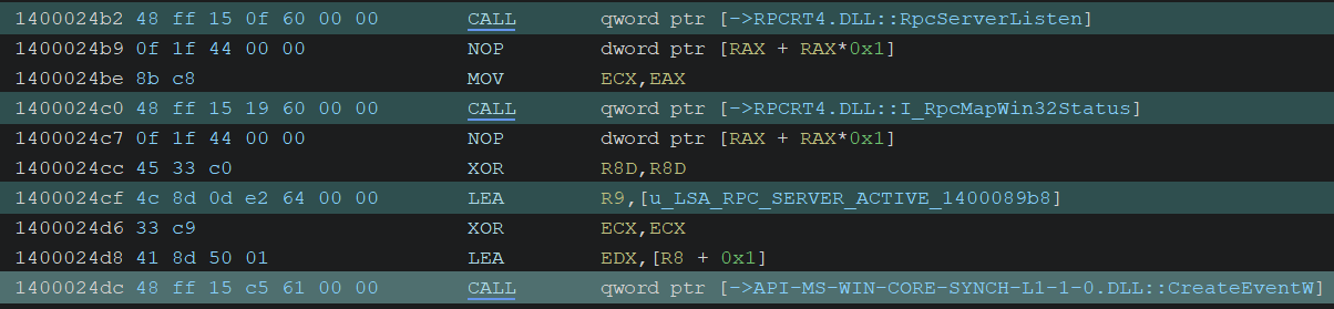 disasm-lsass-main-start-rpc-server